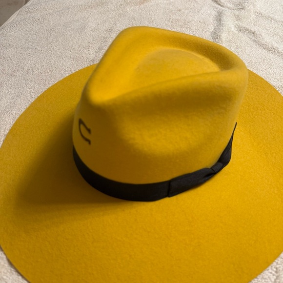 Charlie 1 Horse Yellow Wool Western Hat with Black Band Size Small - Picture 4 of 16